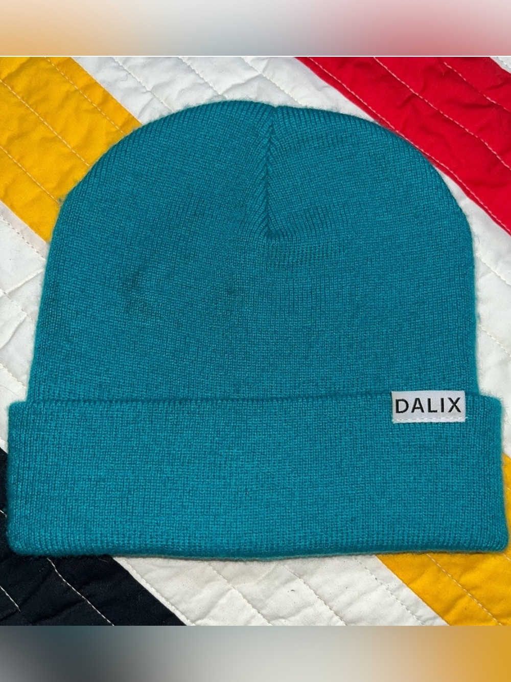 DALIX Teal Ribbed Cuffed Beanie